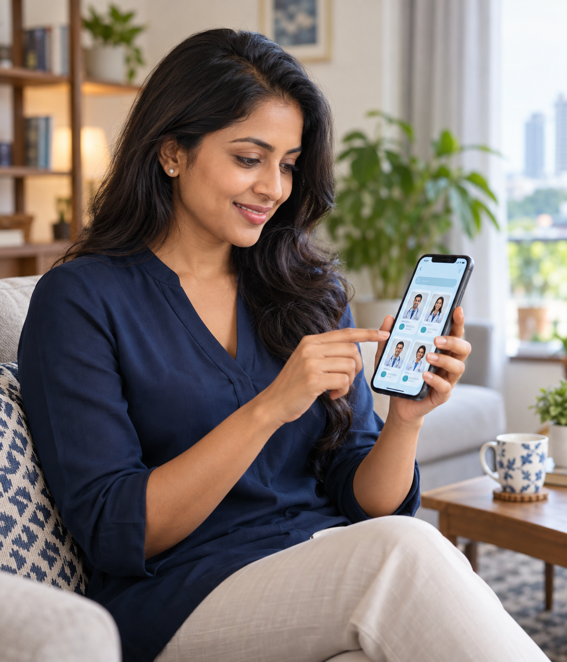 A patient searching for a doctor on the LankaMed platform