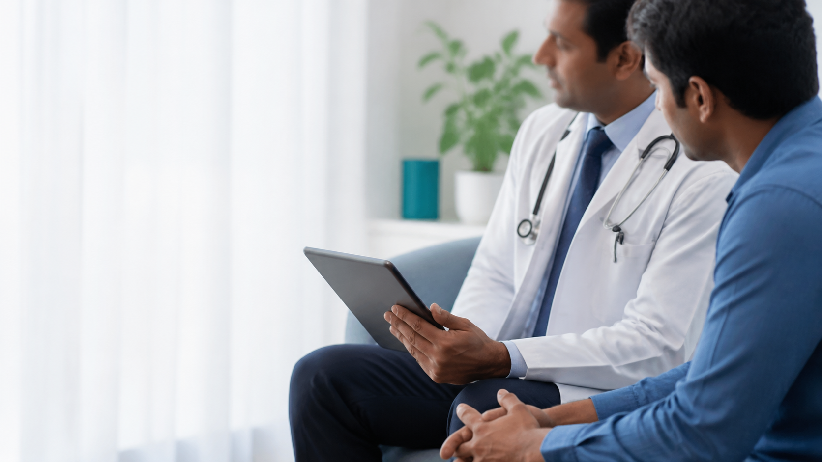Doctor and patient discussing care during a consultation